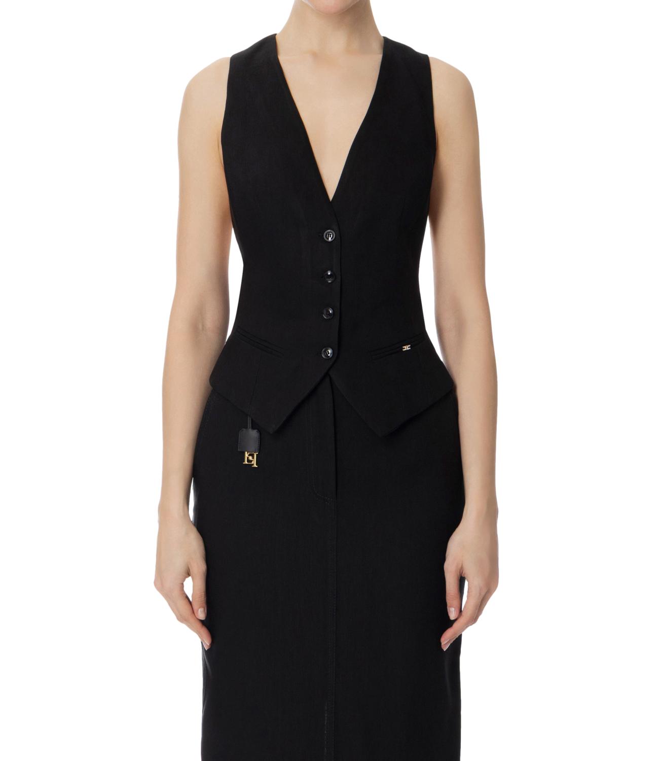 Elisabetta Franchi Gilet EF nero donna