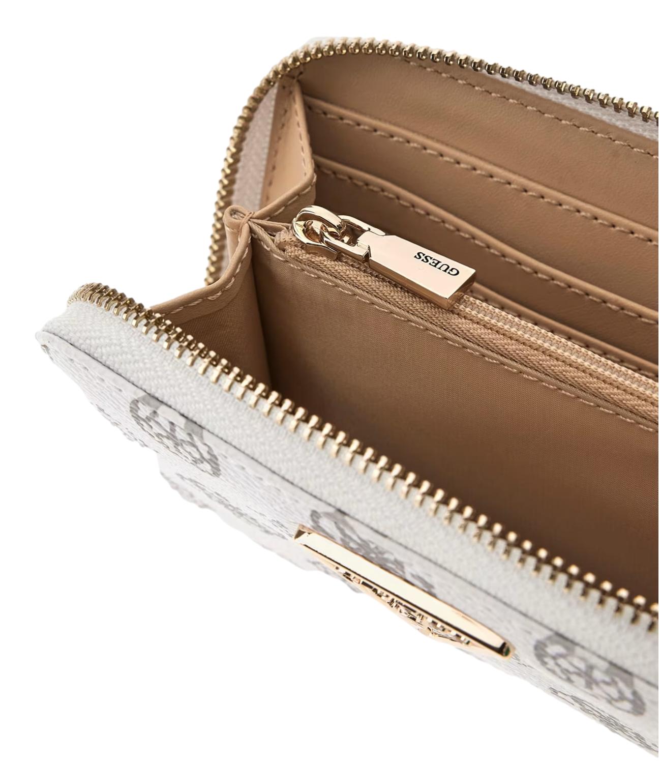 Guess portafoglio avorio donna Lurel 4g Logo Peony