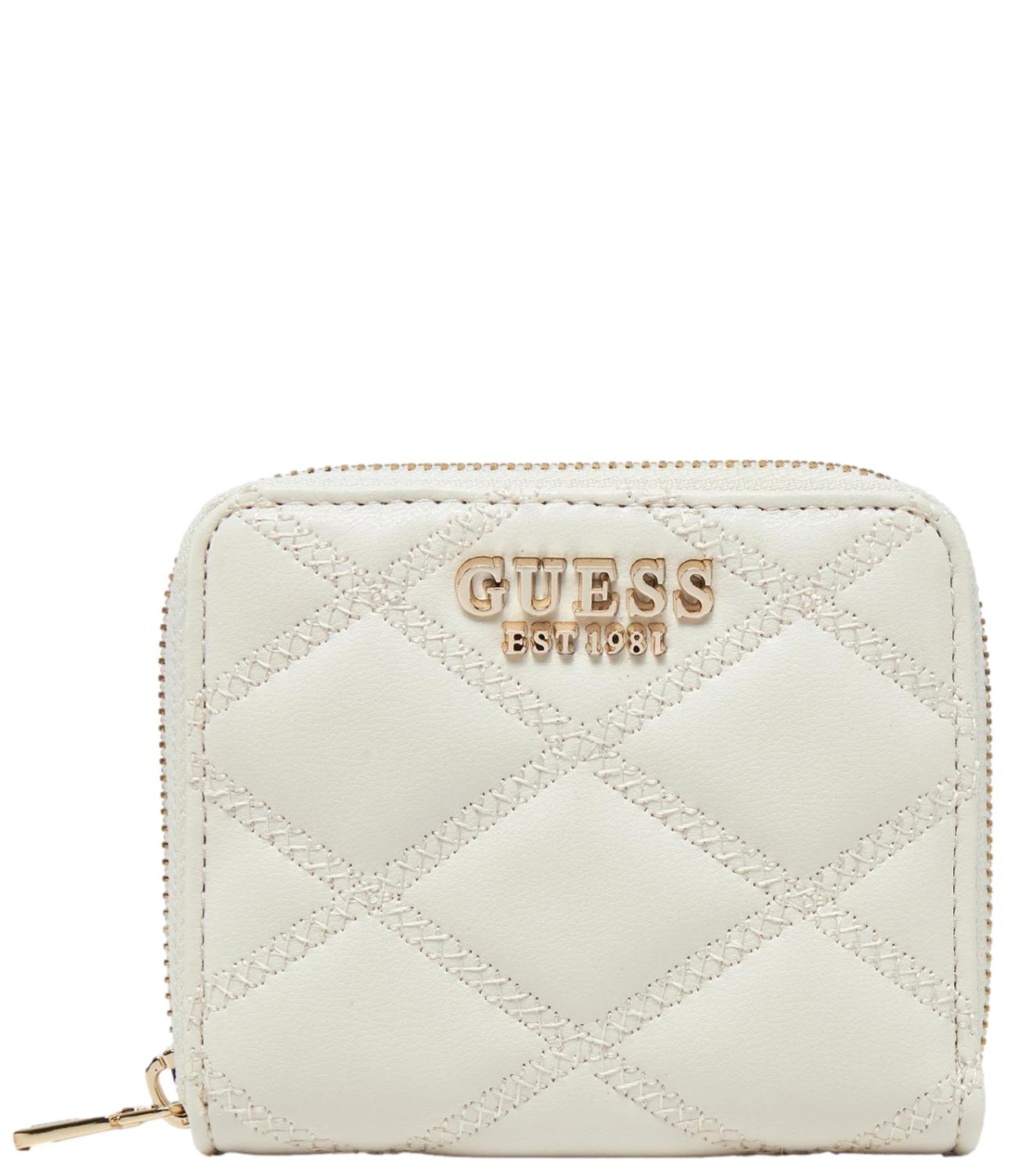 Guess Portafoglio Tamsin Slg Small Zip Around Bianco Donna