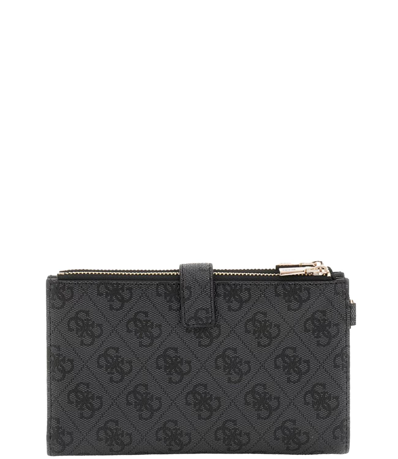 Guess portafoglio Laurel 4G logo double zip grigio donna