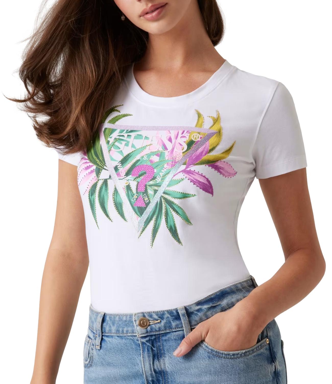 Guess t-shirt bianca donna