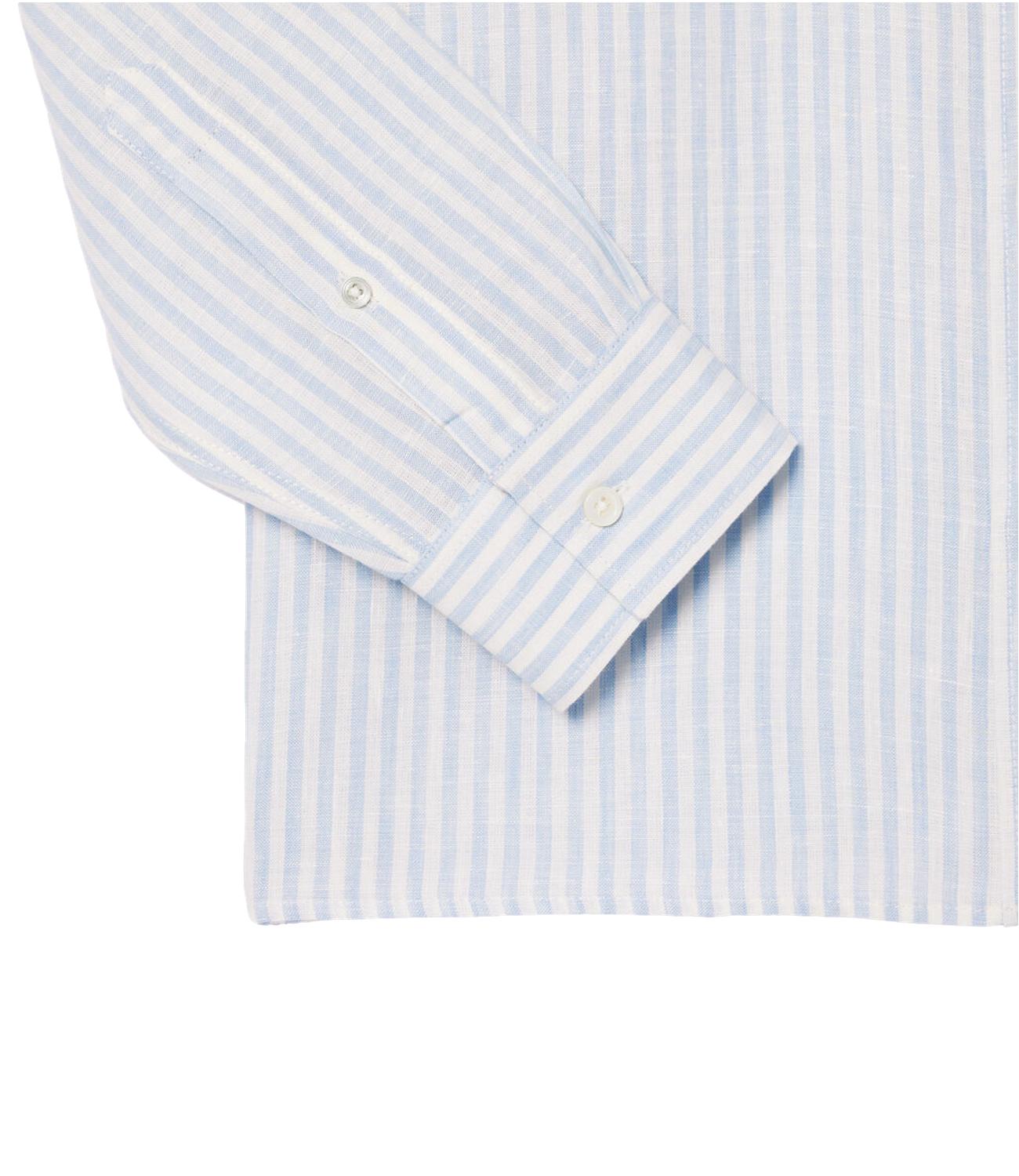 Camicia Lacoste in lino bianca a righe