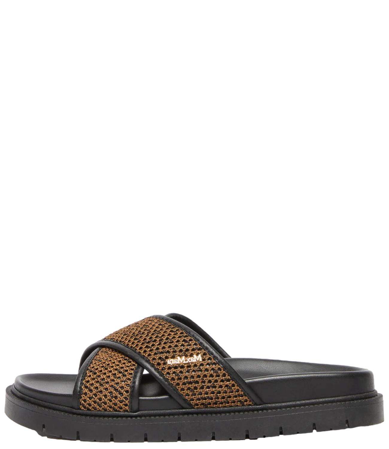 Max Mara Beachwear Sandalo Party Cammello/Nero Donna