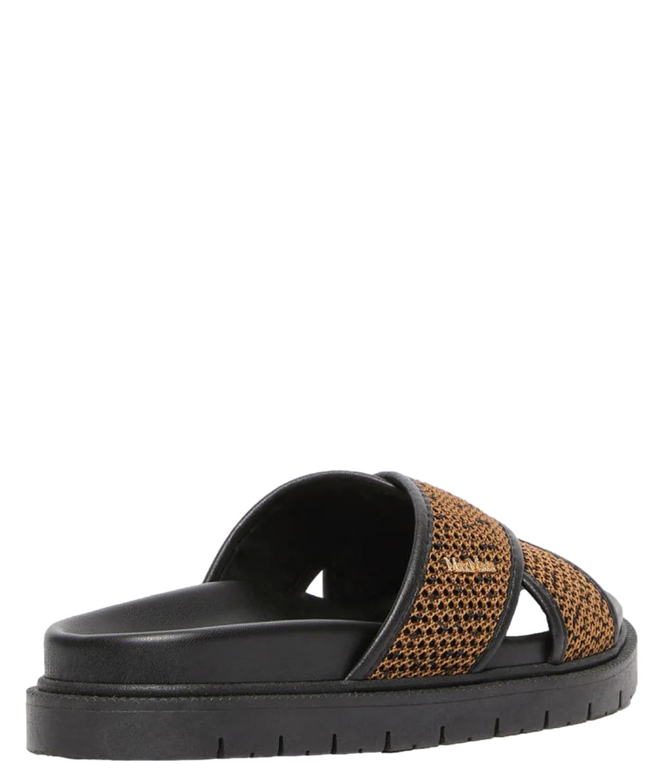 Max Mara Beachwear Sandalo Party Cammello/Nero Donna