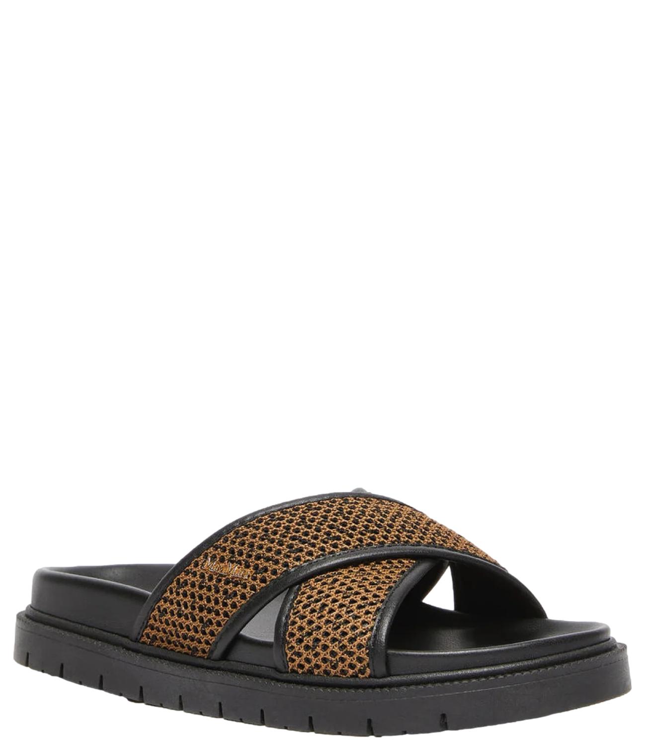 Max Mara Beachwear Sandalo Party Cammello/Nero Donna