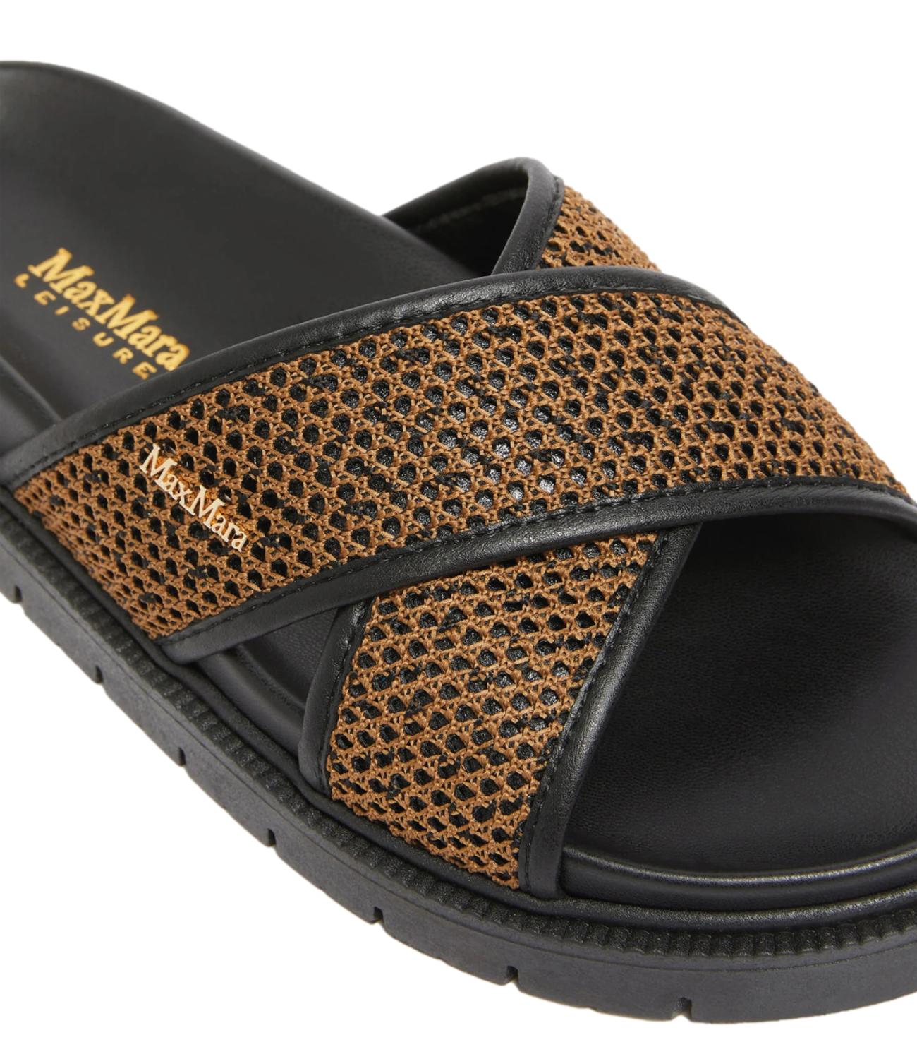Max Mara Beachwear Sandalo Party Cammello/Nero Donna