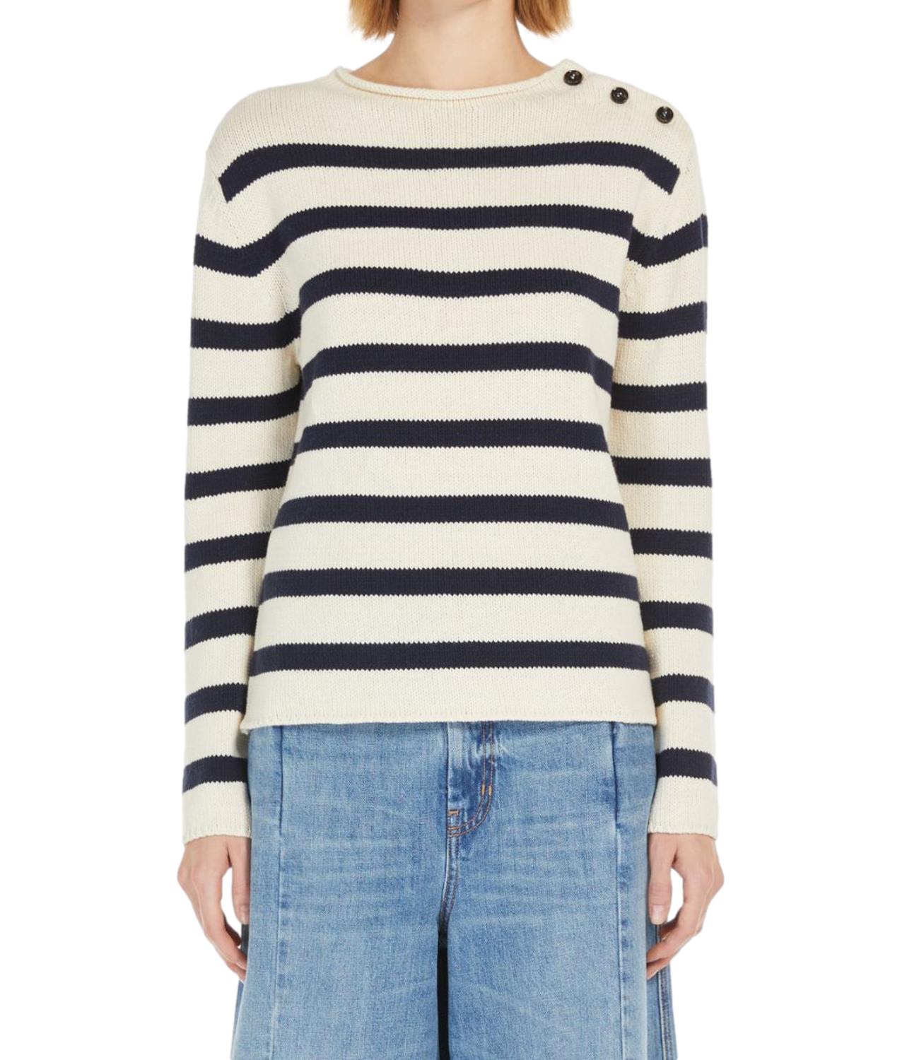 Max Mara Weekend maglia VIBO riga navy/panna donna