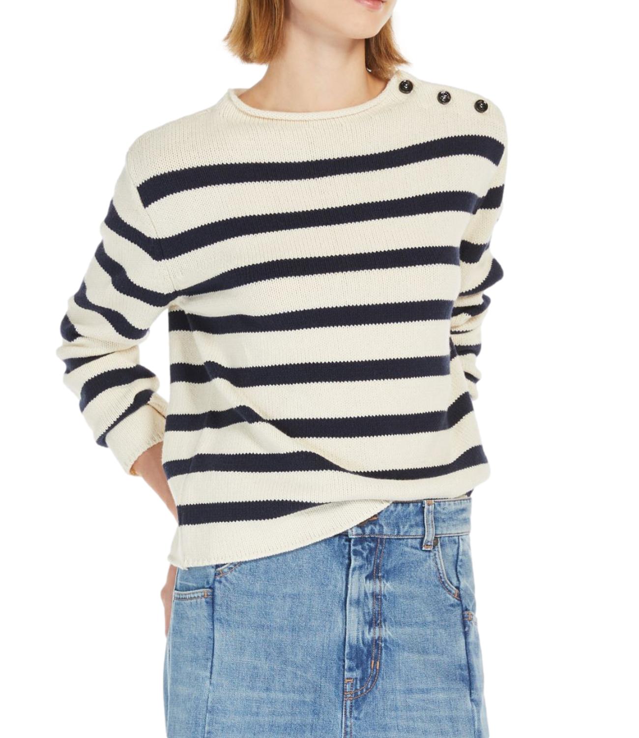 Max Mara Weekend maglia VIBO riga navy/panna donna