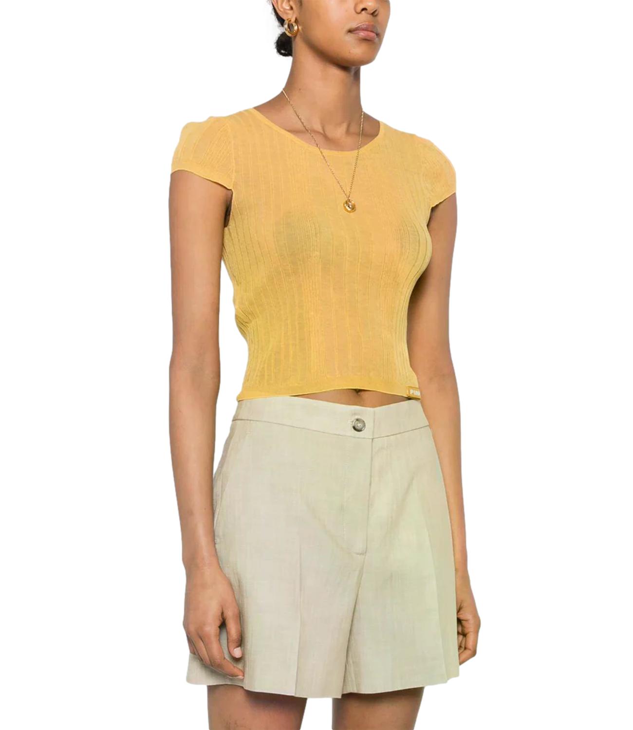 t-shirt Tambora maglia crepe gialla