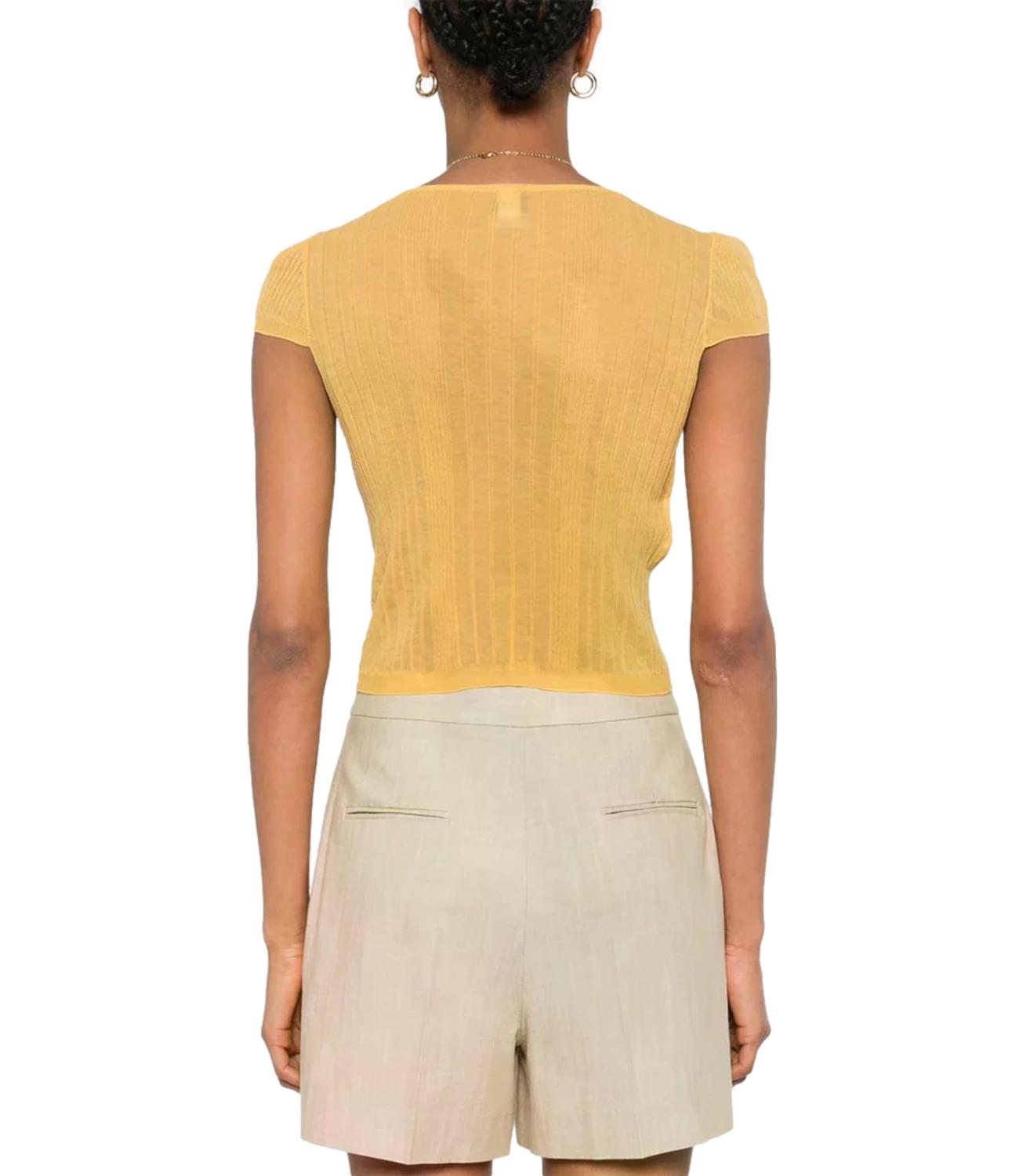 t-shirt Tambora maglia crepe gialla