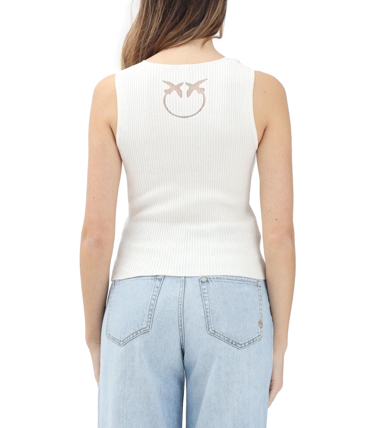 Top Agner smanicato bianco