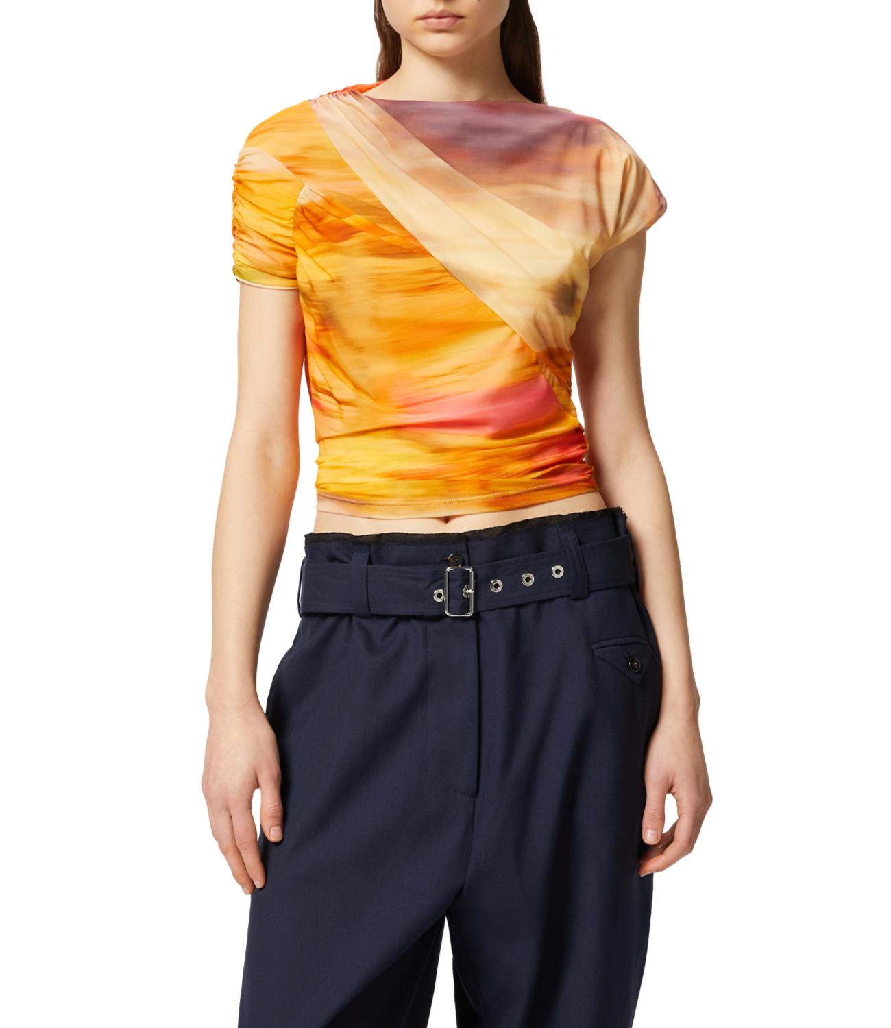 Pinko Top corto asimmetrico arancione