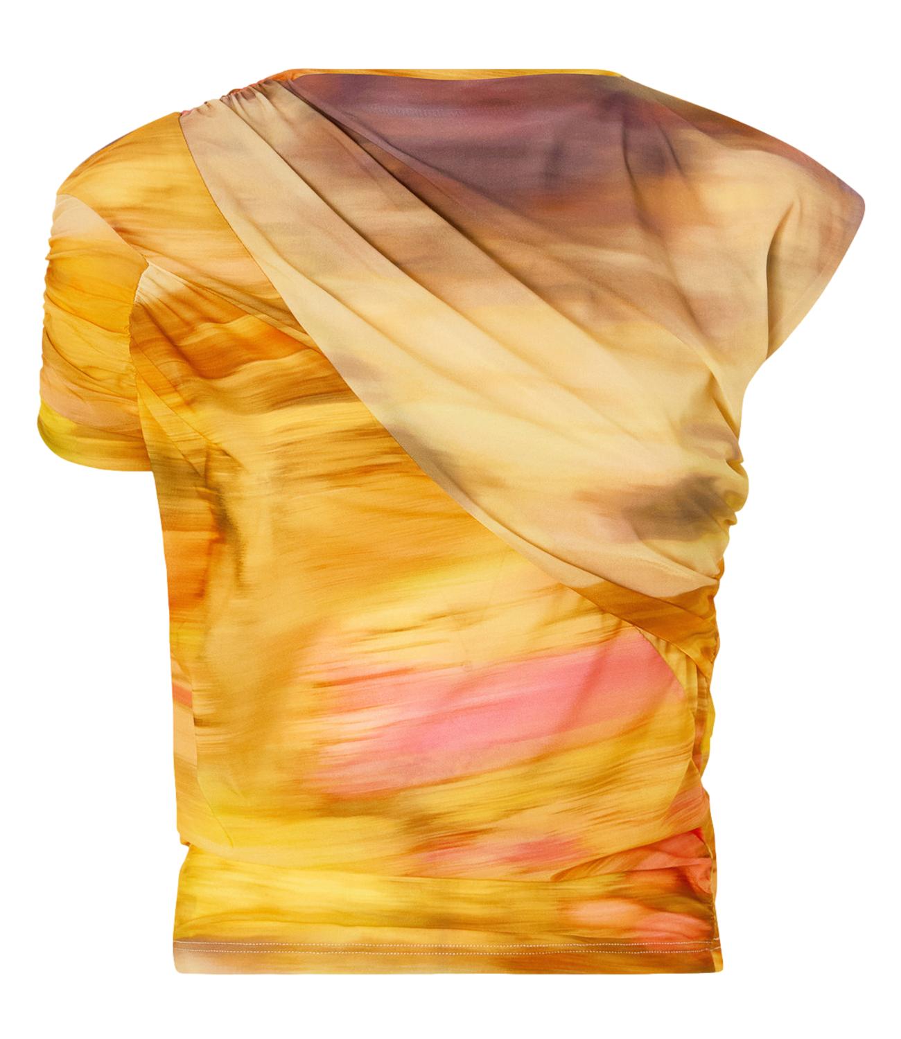 Pinko Top corto asimmetrico arancione