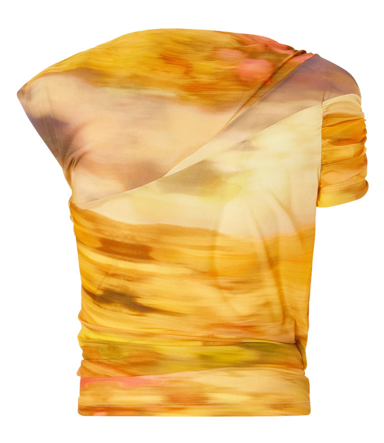 Pinko Top corto asimmetrico arancione