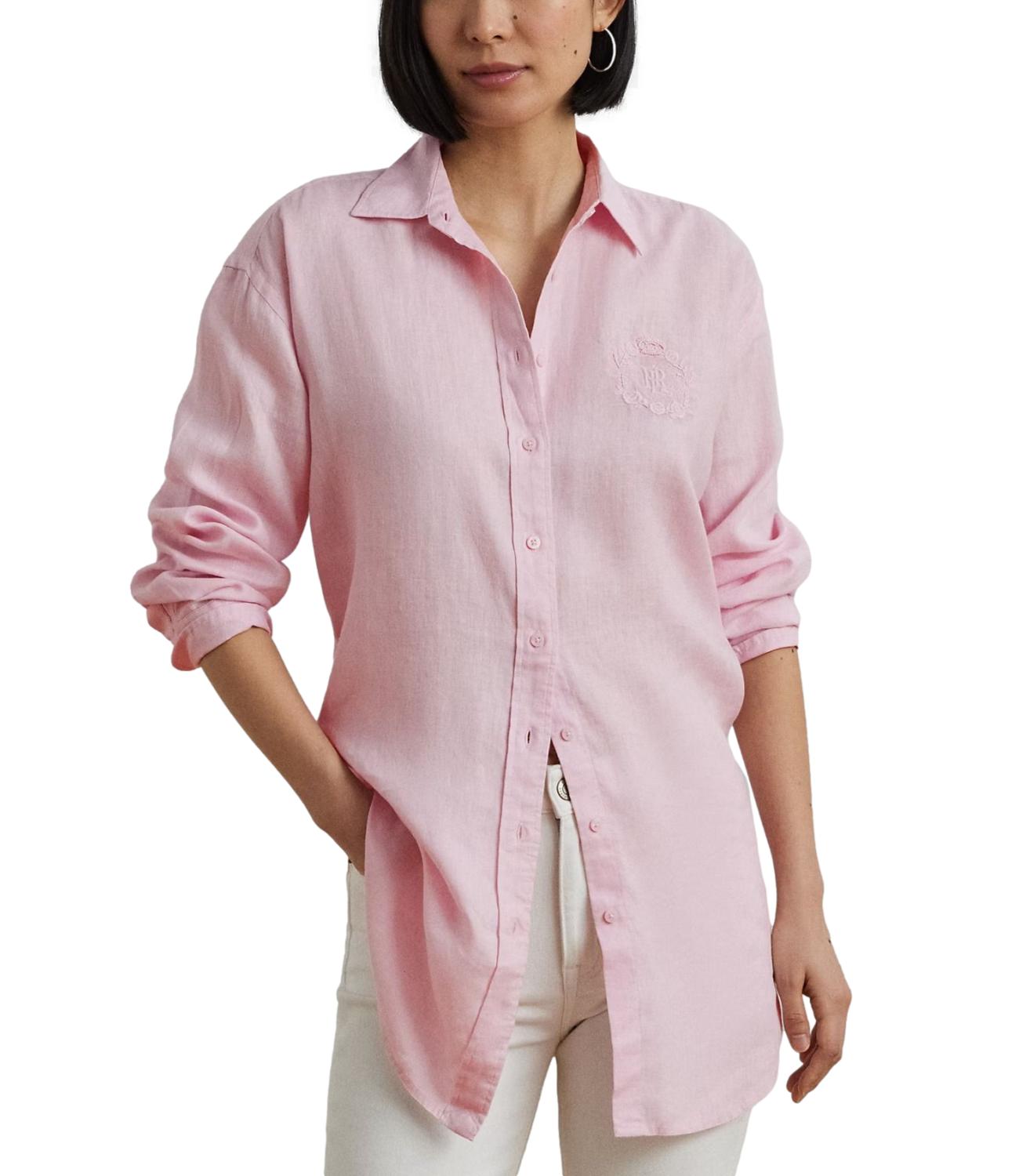 Polo Ralph Lauren Camicia rosa in lino oversize