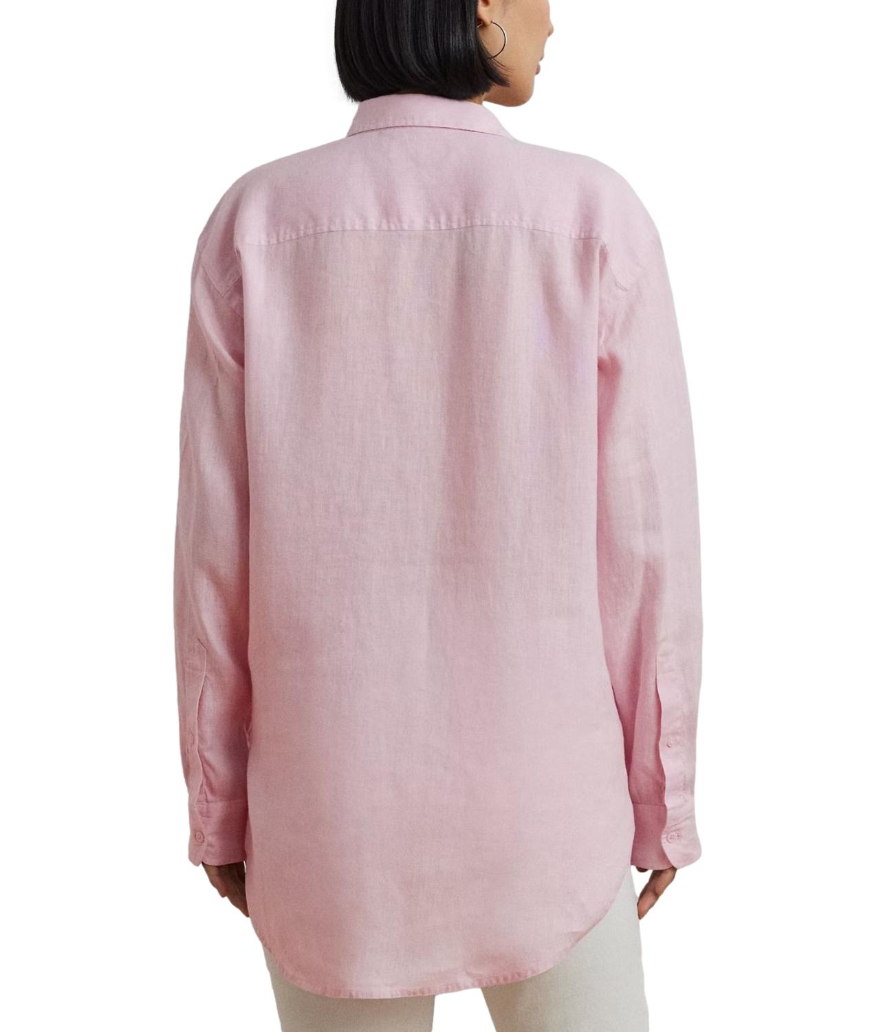 Polo Ralph Lauren Camicia rosa in lino oversize