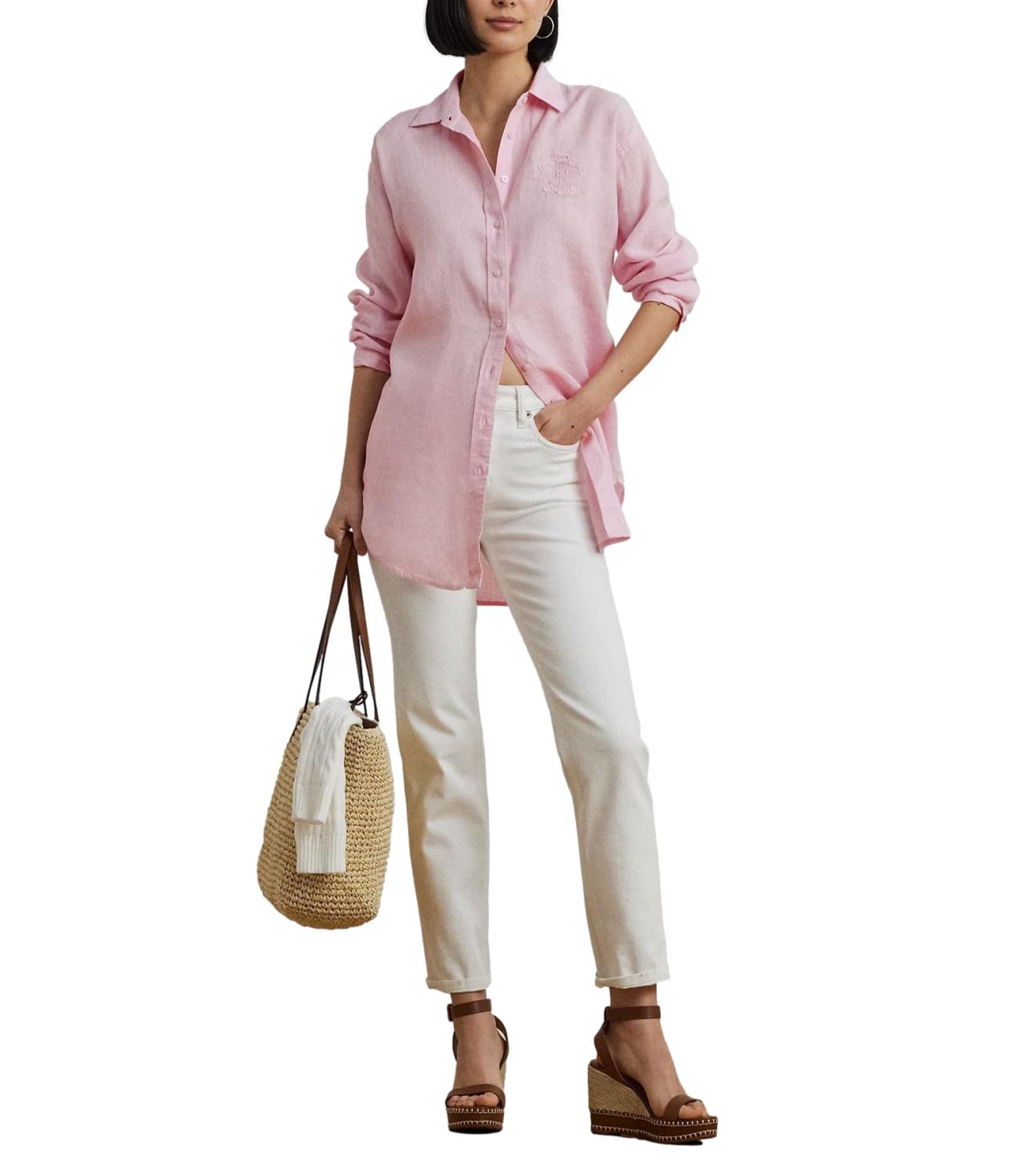 Polo Ralph Lauren Camicia rosa in lino oversize