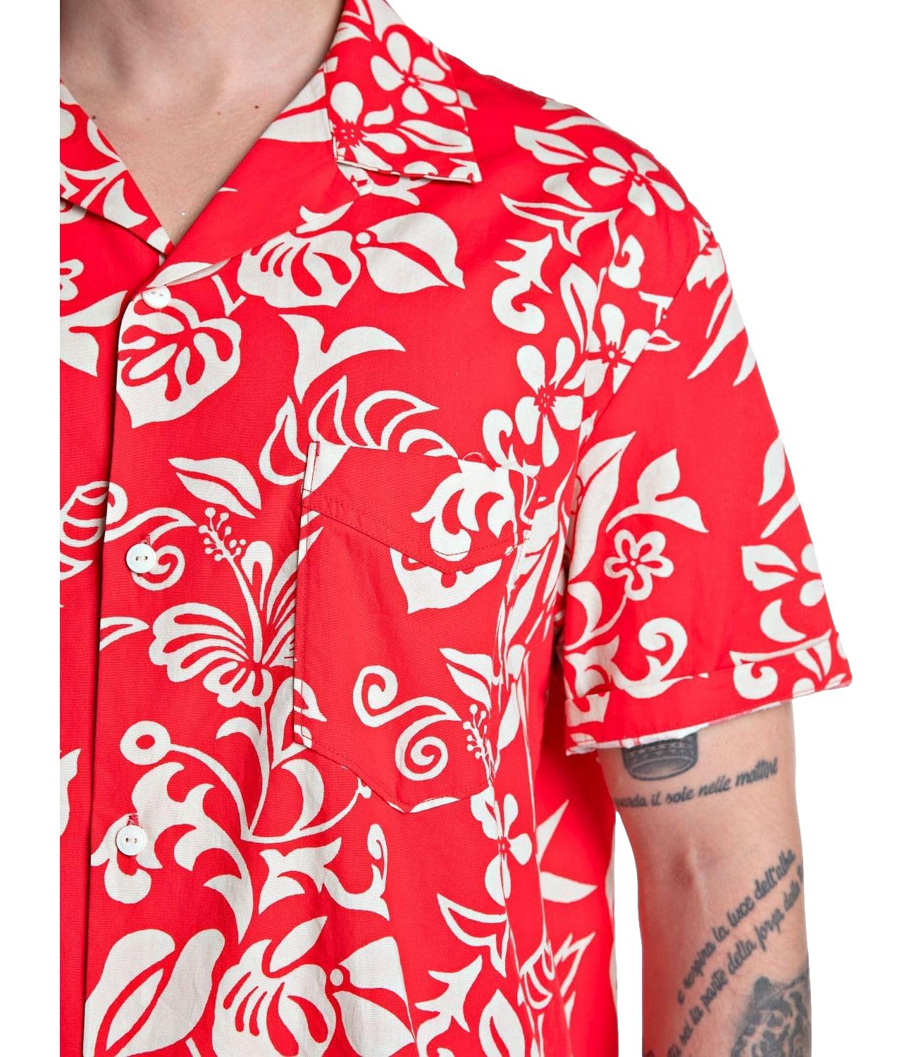 Camicia Replay fantasia rosso a fiori