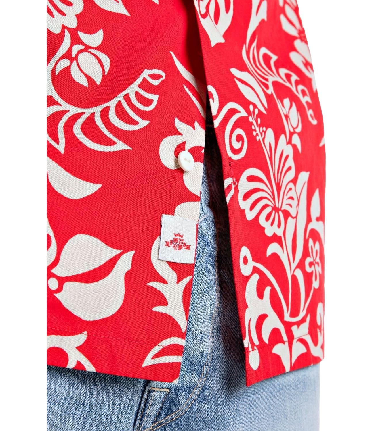 Camicia Replay fantasia rosso a fiori