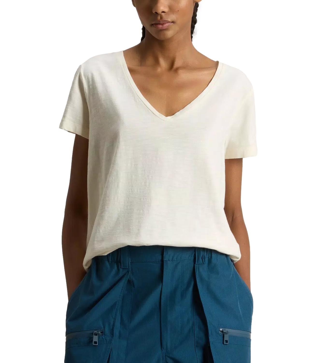T-shirt slub cotton V-NECK bianca