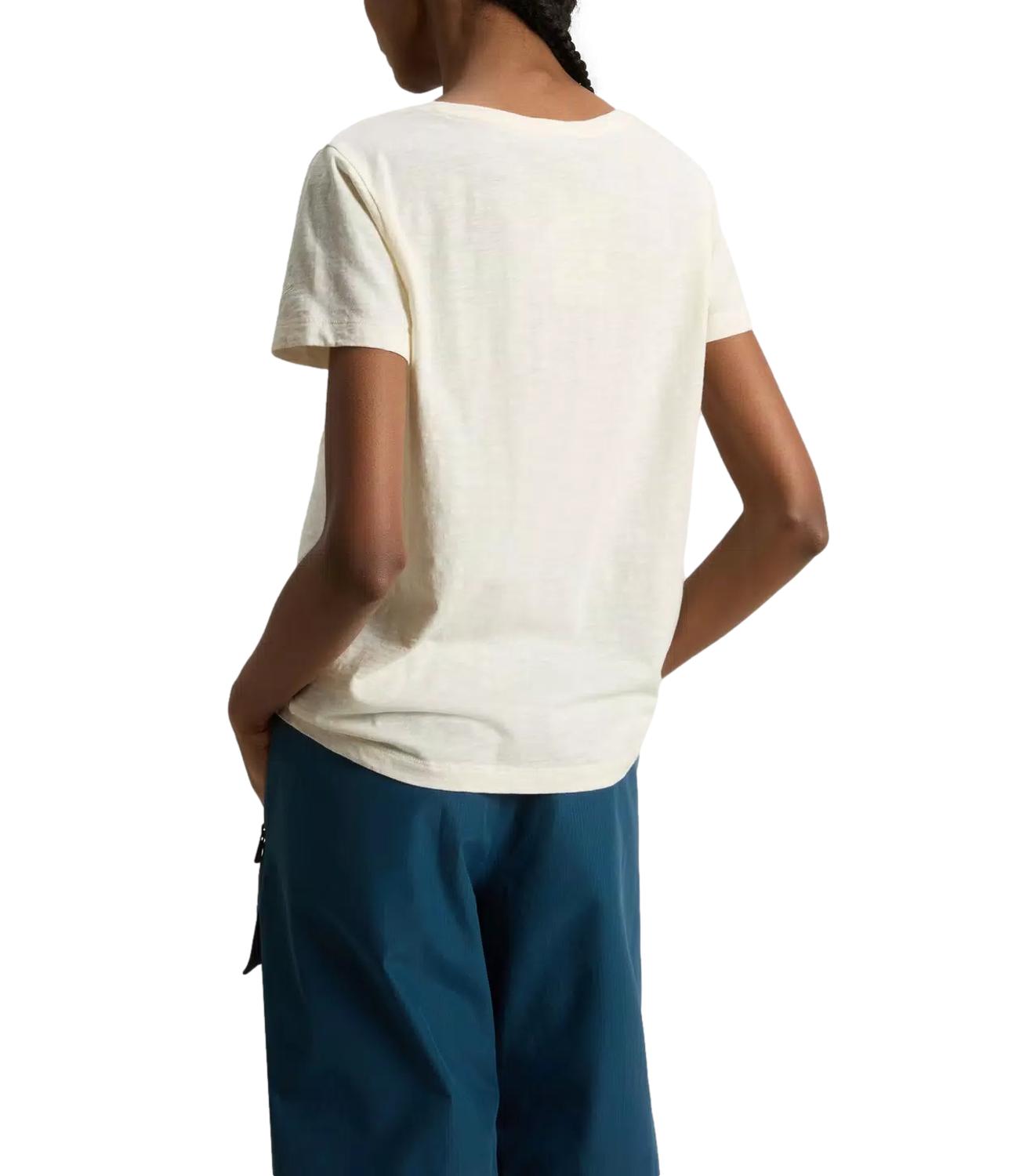 T-shirt slub cotton V-NECK bianca
