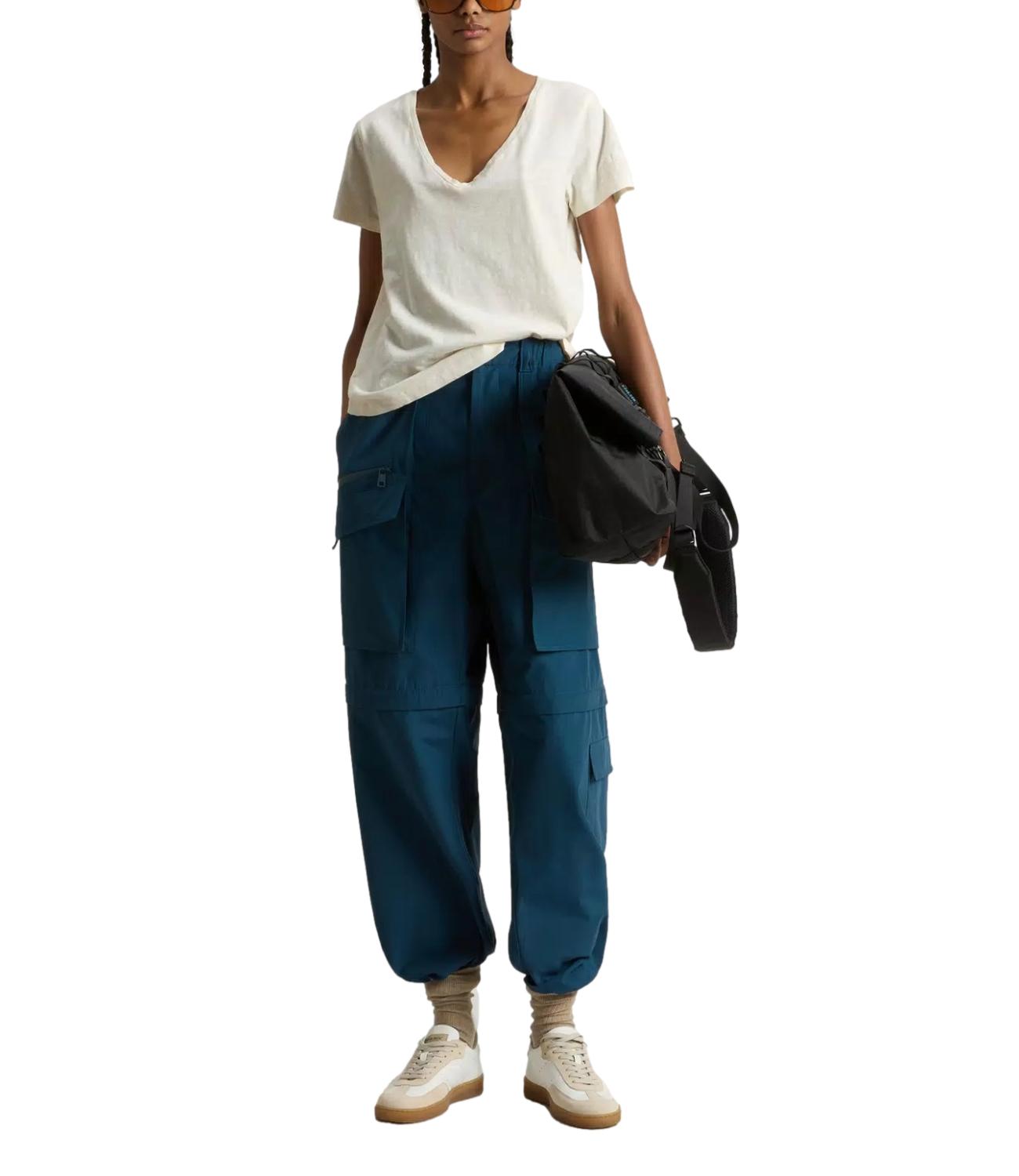 T-shirt slub cotton V-NECK bianca