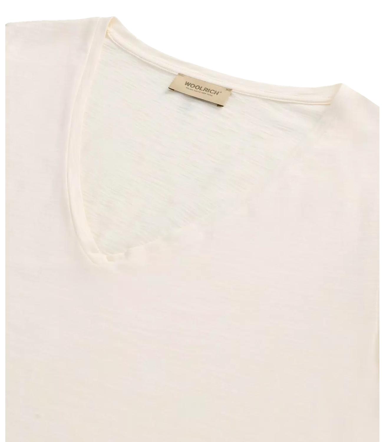 T-shirt slub cotton V-NECK bianca
