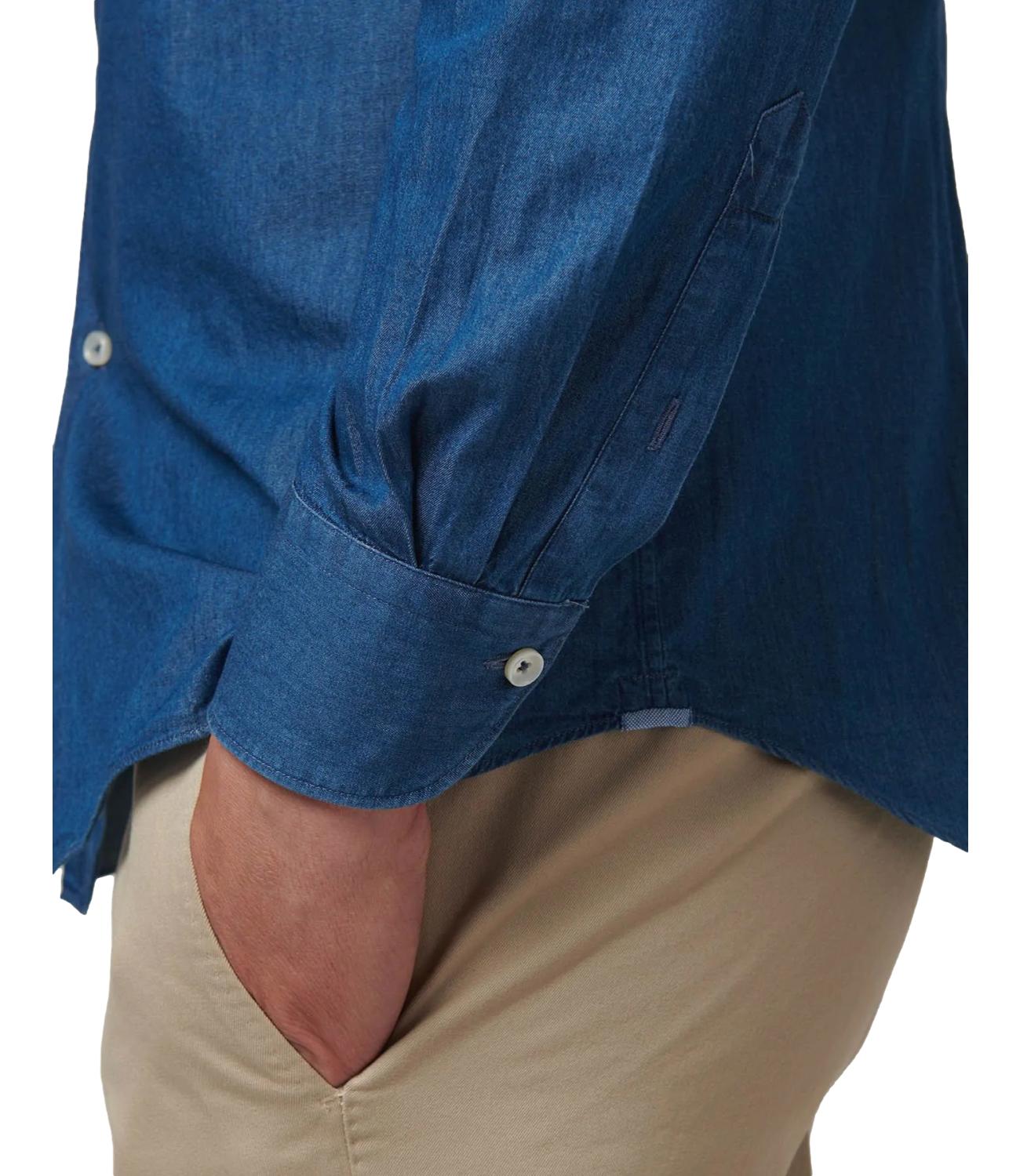 Camicia Collo francese Blue jeans denim Tailor Fit