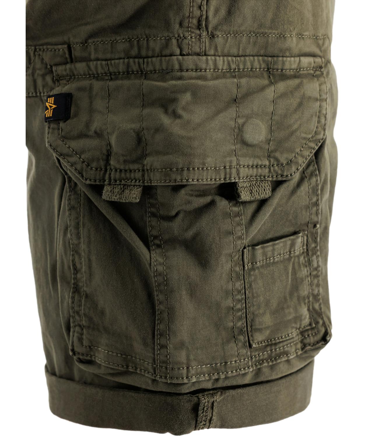 Alpha Industries Bermuda con tasconi da Uomo - Dark Olive