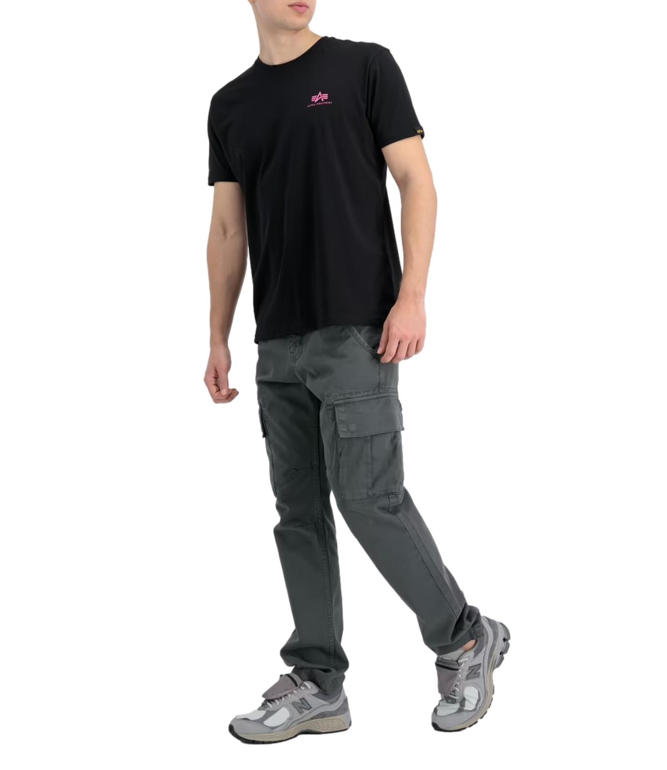 Alpha Industries T-Shirt da Uomo - Black/magenta - Ss188505