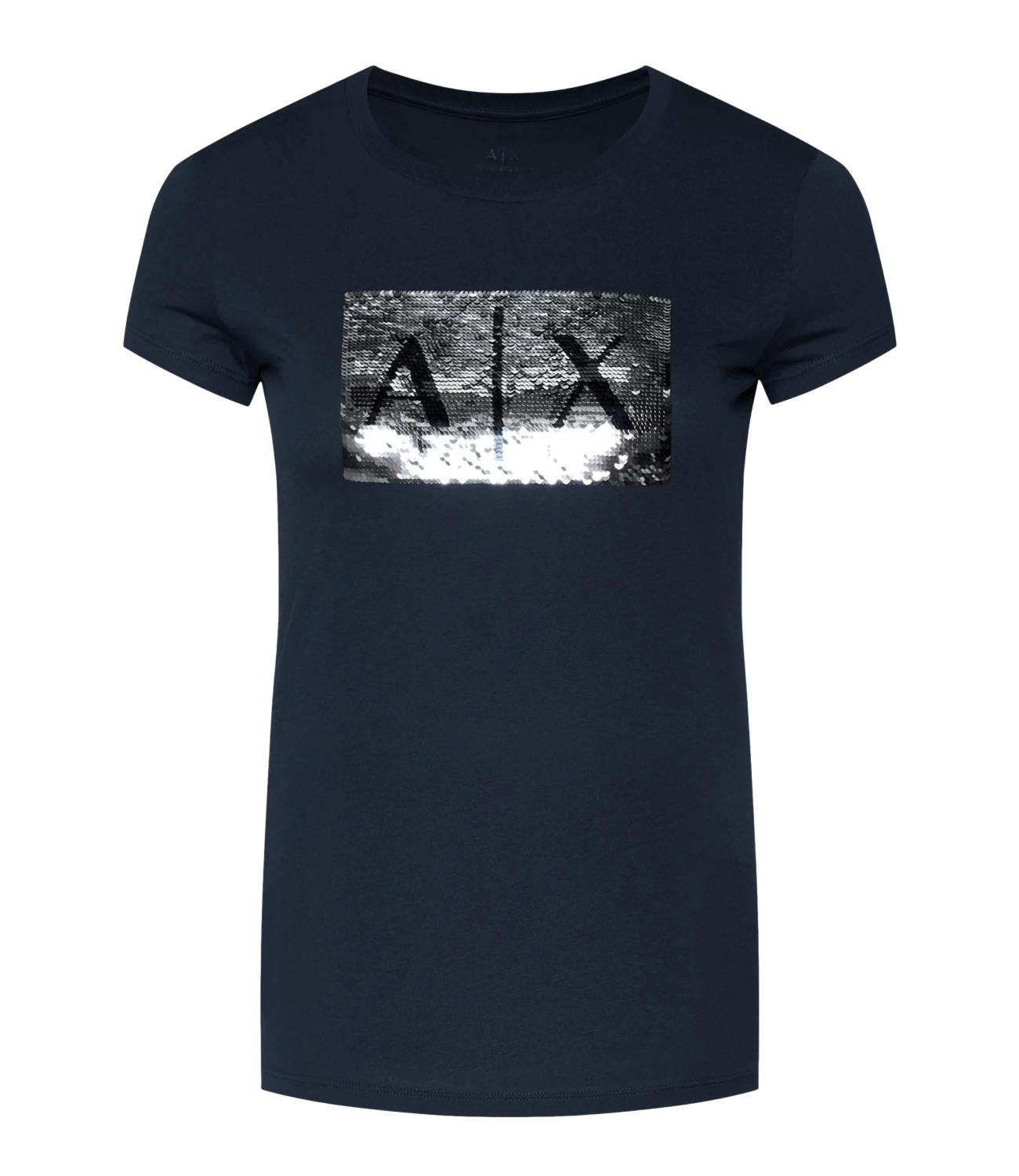 T-shirt AX blu navy silver