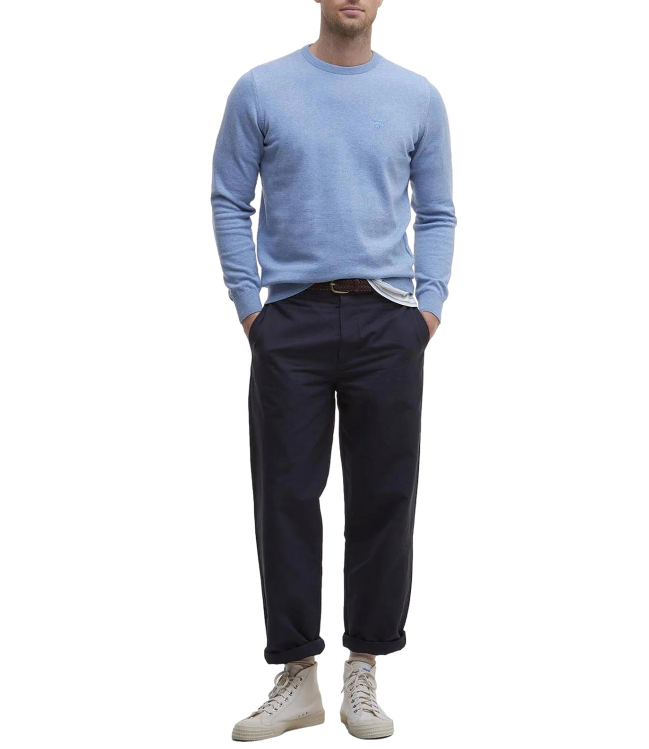 Pima Cotton Crew maglioncino dark chambray