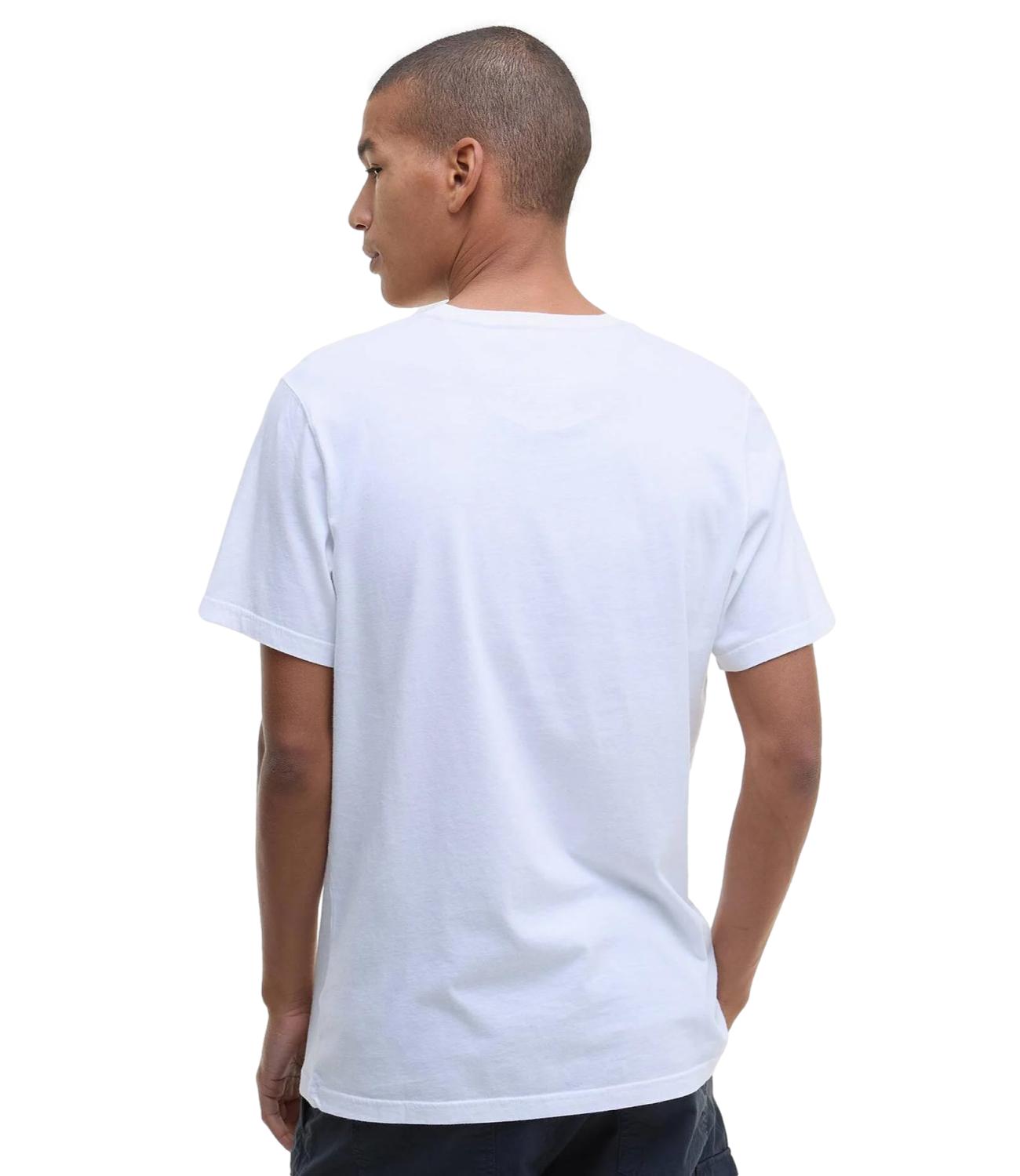 Barbour T-Shirt Tartan Sports bianco uomo