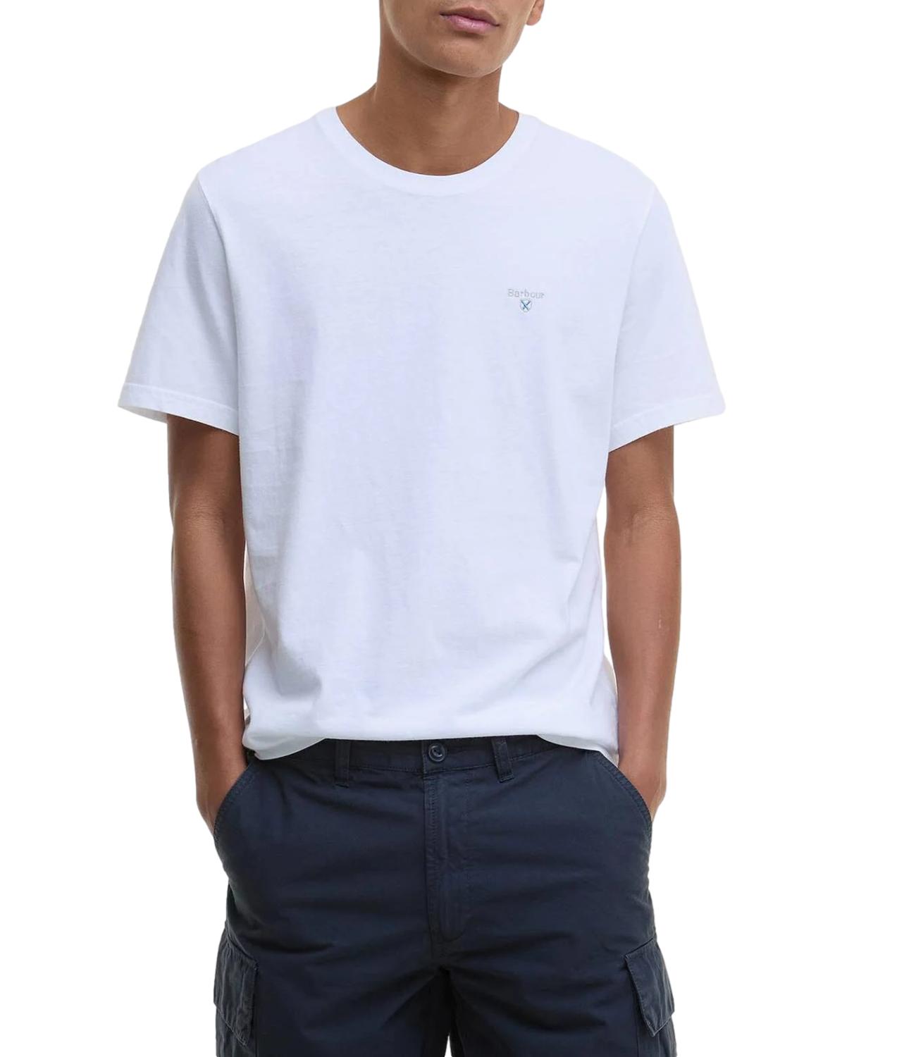 Barbour T-Shirt Tartan Sports bianco uomo