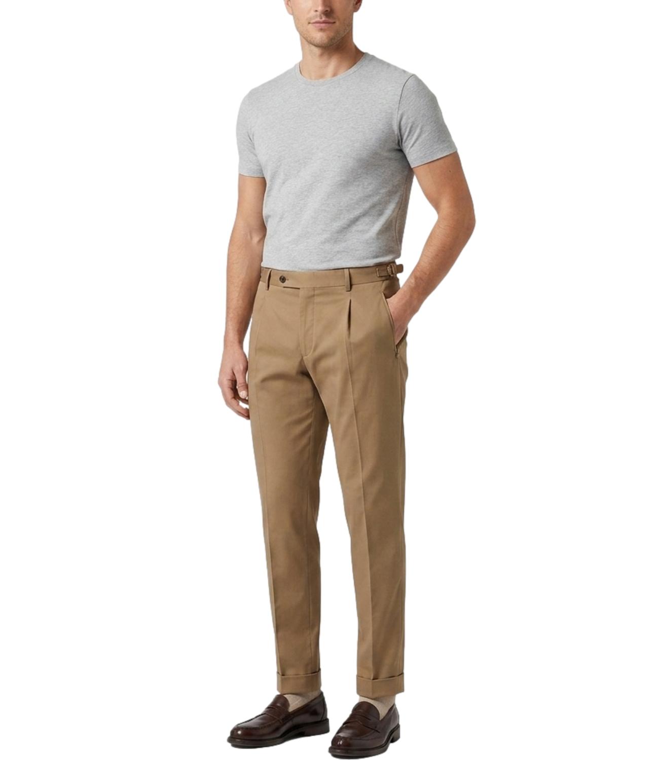 Berwich Pantalone da Uomo - Tobacco - Pu19retrocrasosilk