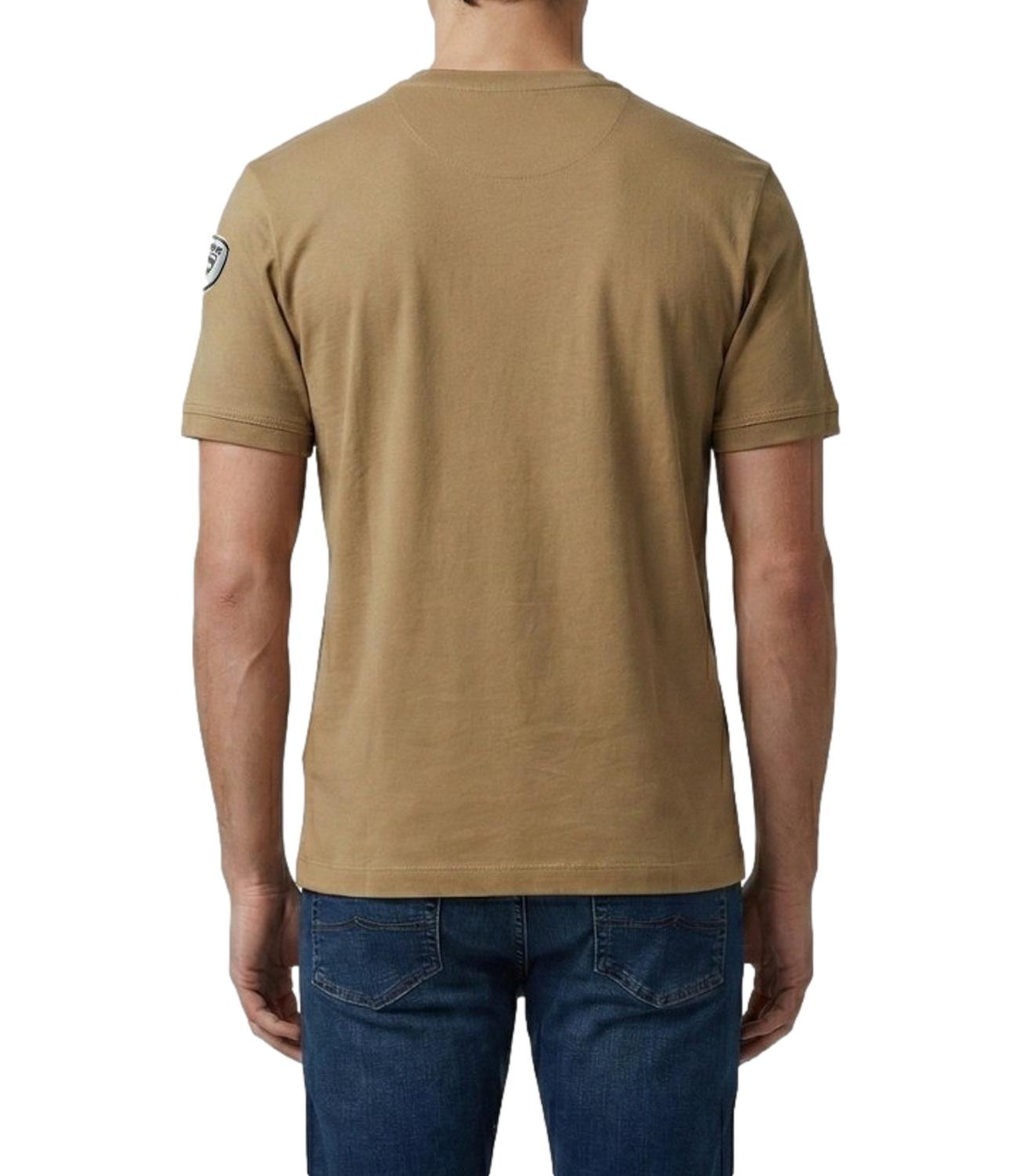 Blauer T-Shirt da Uomo - Nocciola