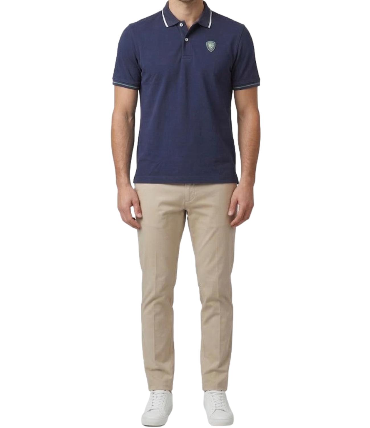 Blauer Polo da Uomo - Blu - 26sblut02296-006801