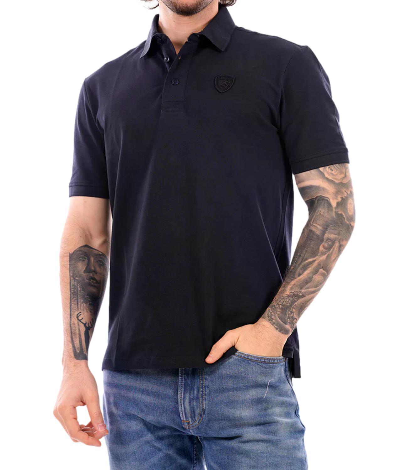 Blauer Polo da Uomo - Blu - 26sblut02298-007440