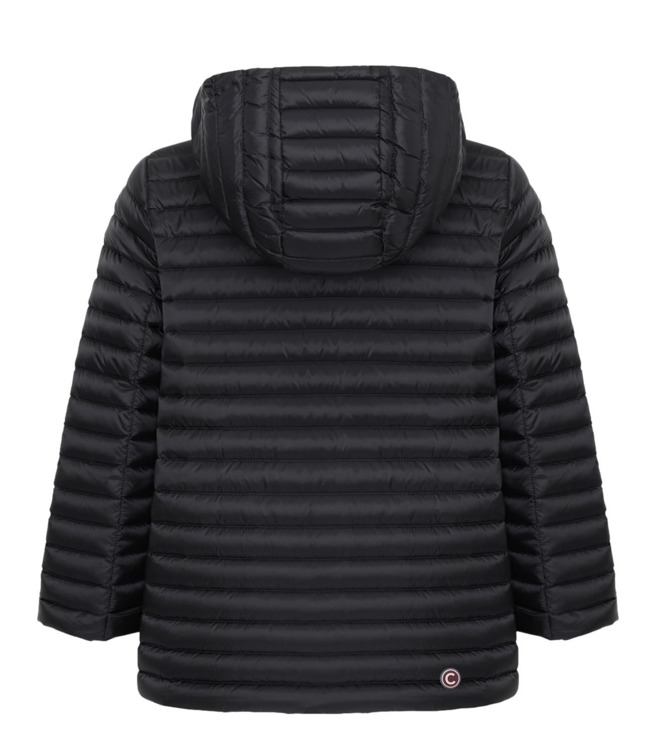 Quilted Hoodie Cape,Natural Down Light Weight nero