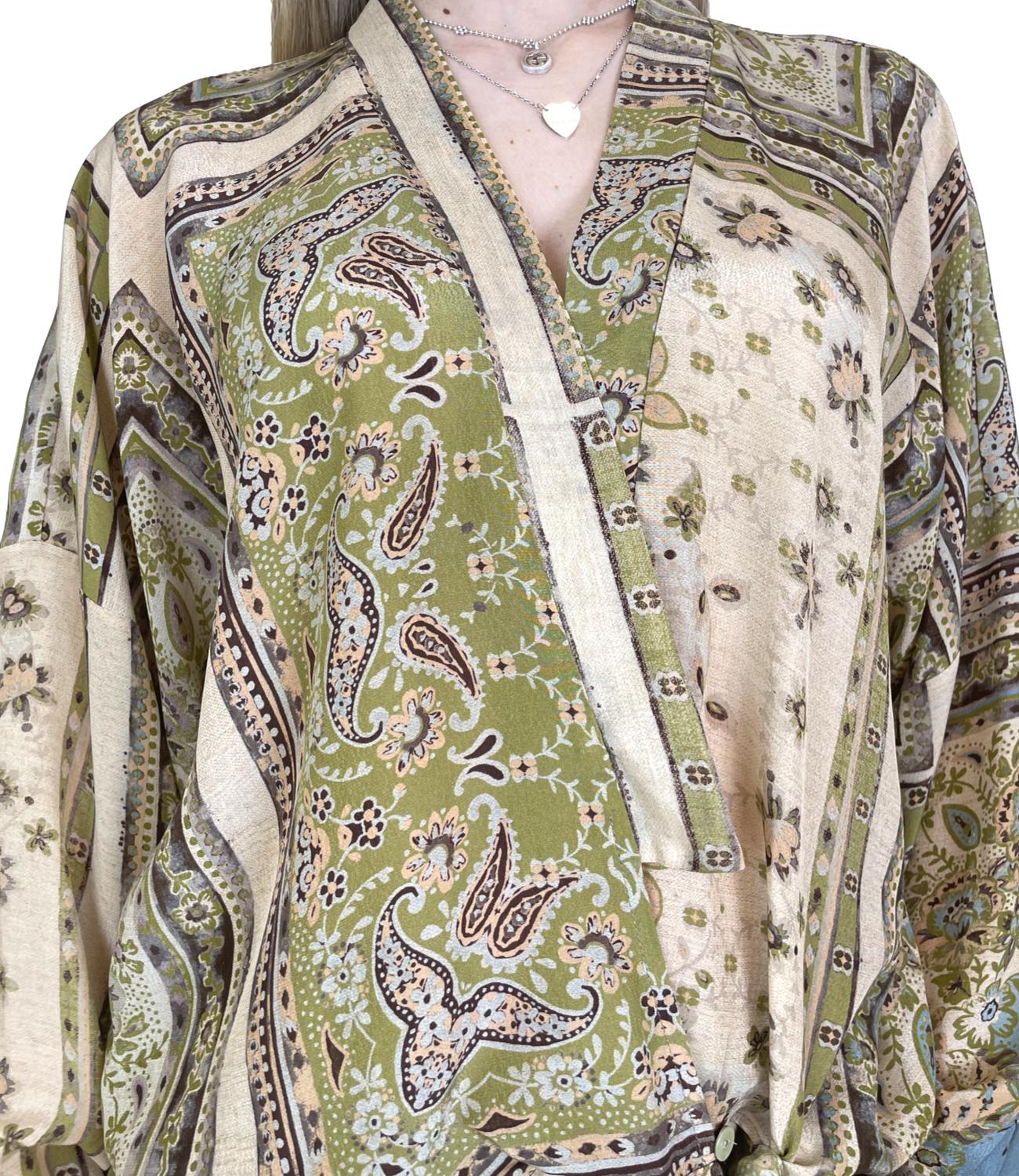 Dixie Camicia Fantasia Verde Donna
