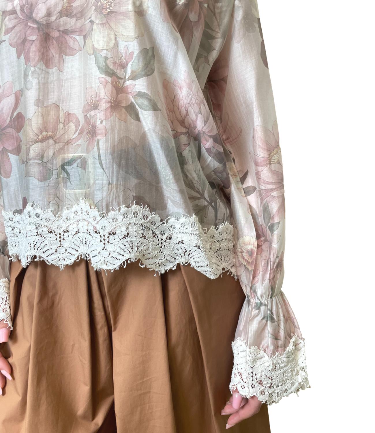 Dixie Camicia Floreale Panna Donna