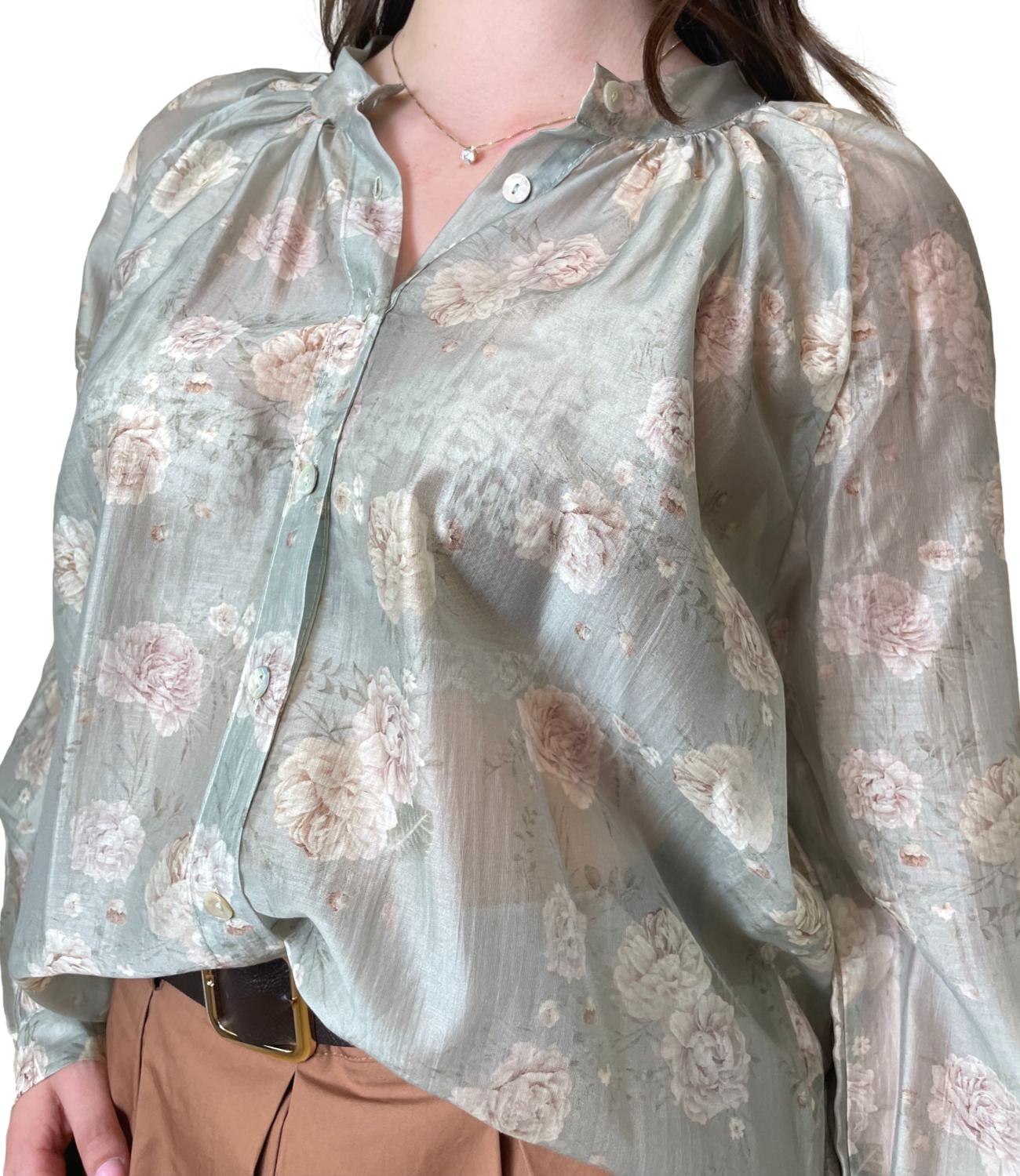 Dixie Camicia Floreale Salvia Donna