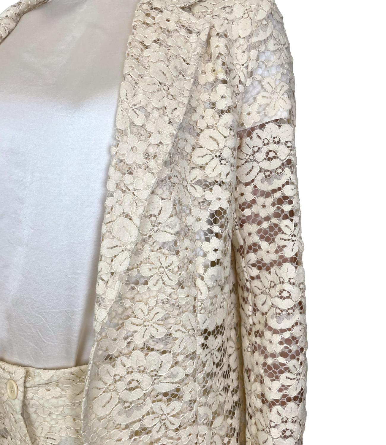 Dixie Giacca Pizzo Panna Donna