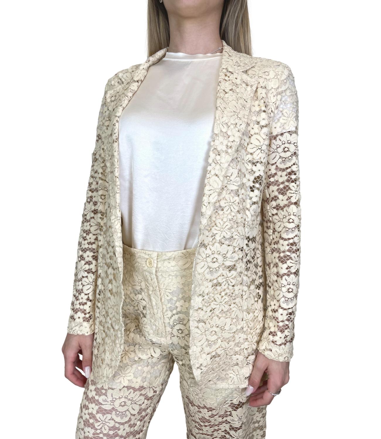 Dixie Giacca Pizzo Panna Donna