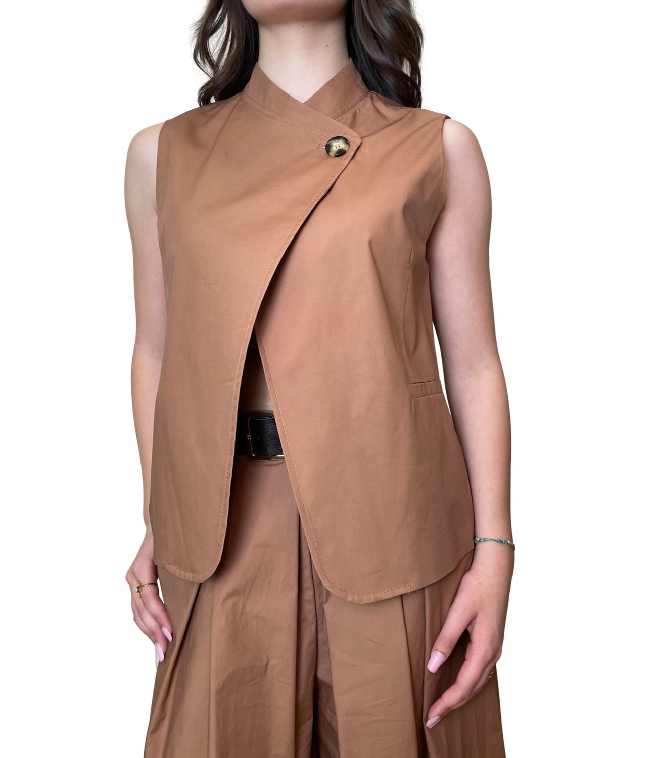 Dixie Gilet Cognac Donna