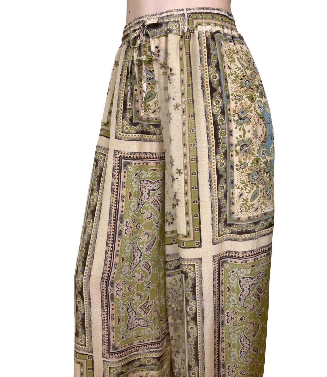 Dixie Pantalone Fantasia Verde Donna