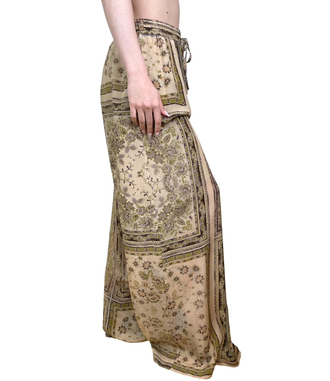 Dixie Pantalone Fantasia Verde Donna