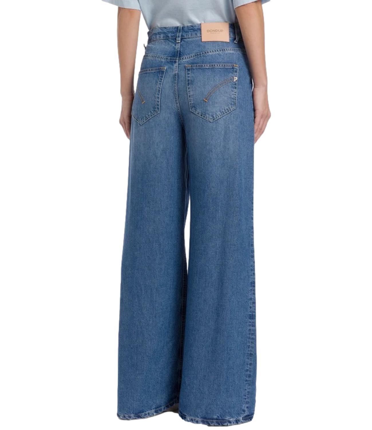 Dondup Jeans Beatrix wide leg blu denim donna