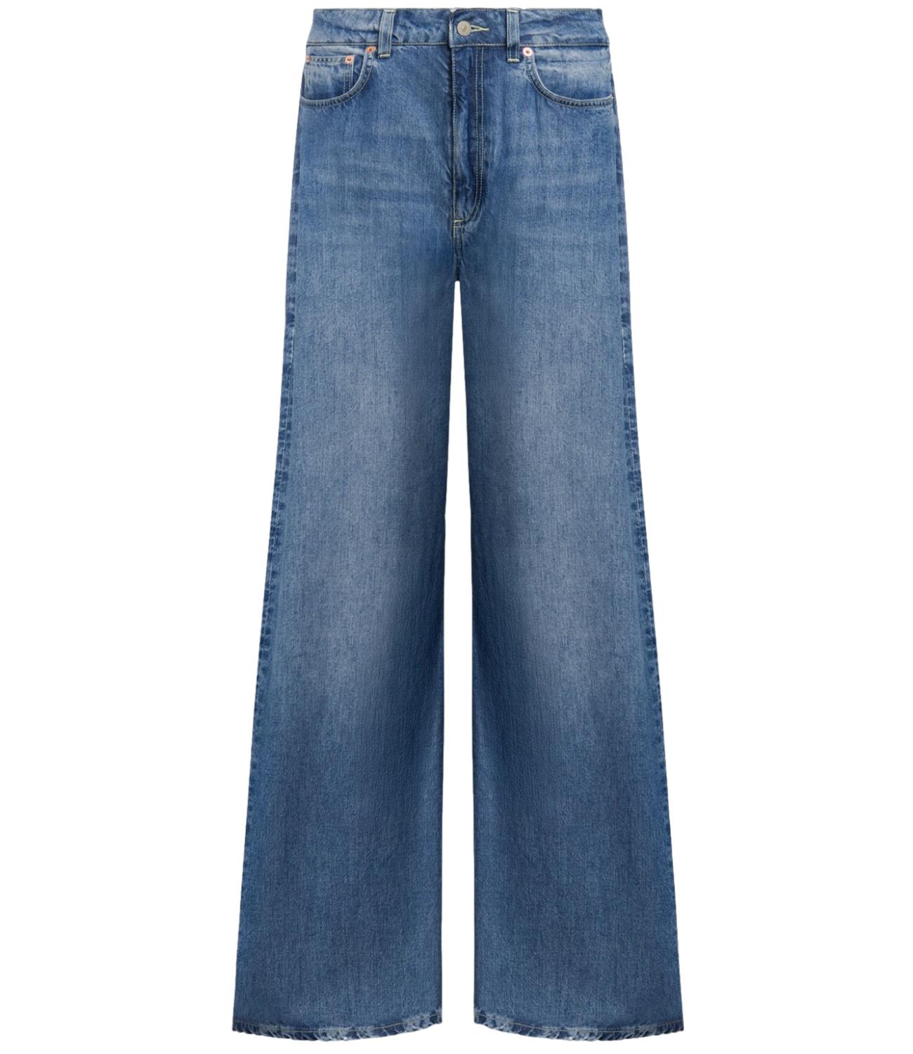 Dondup Jeans Beatrix wide leg blu denim donna