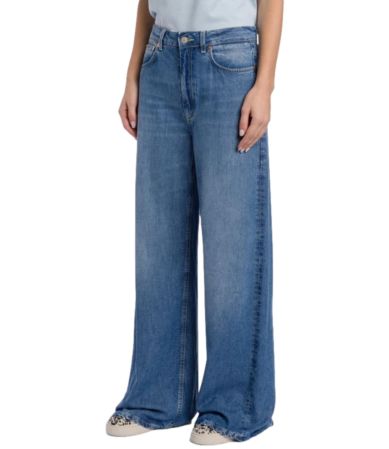 Dondup Jeans Beatrix wide leg blu denim donna